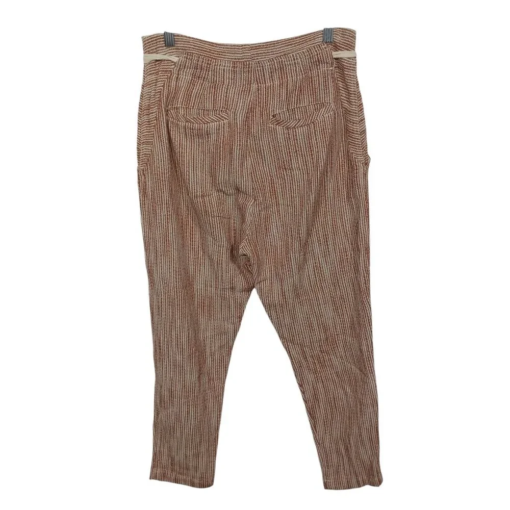 Free People Pants Womens 4 Cropped Boho Chinos Beach Chic Travel Lagenlook - Picture 2 of 6